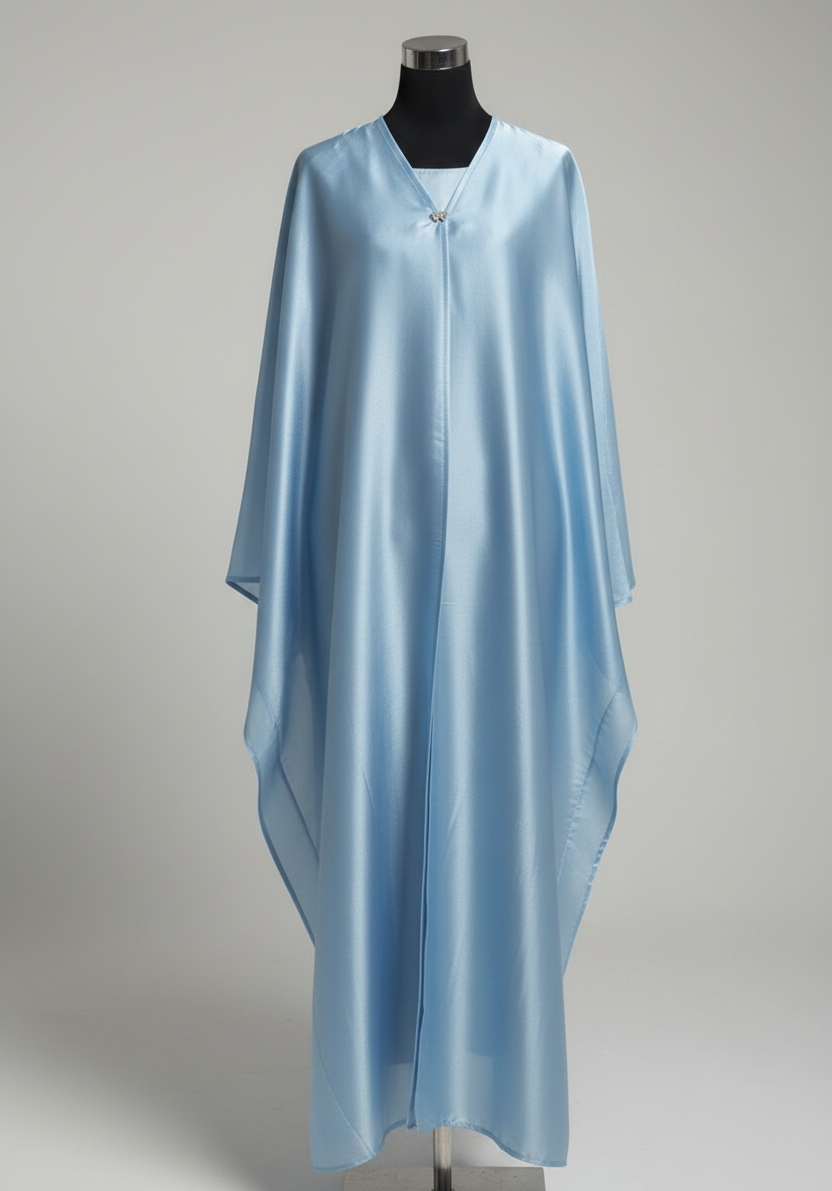 Organza abaya-Ice blue